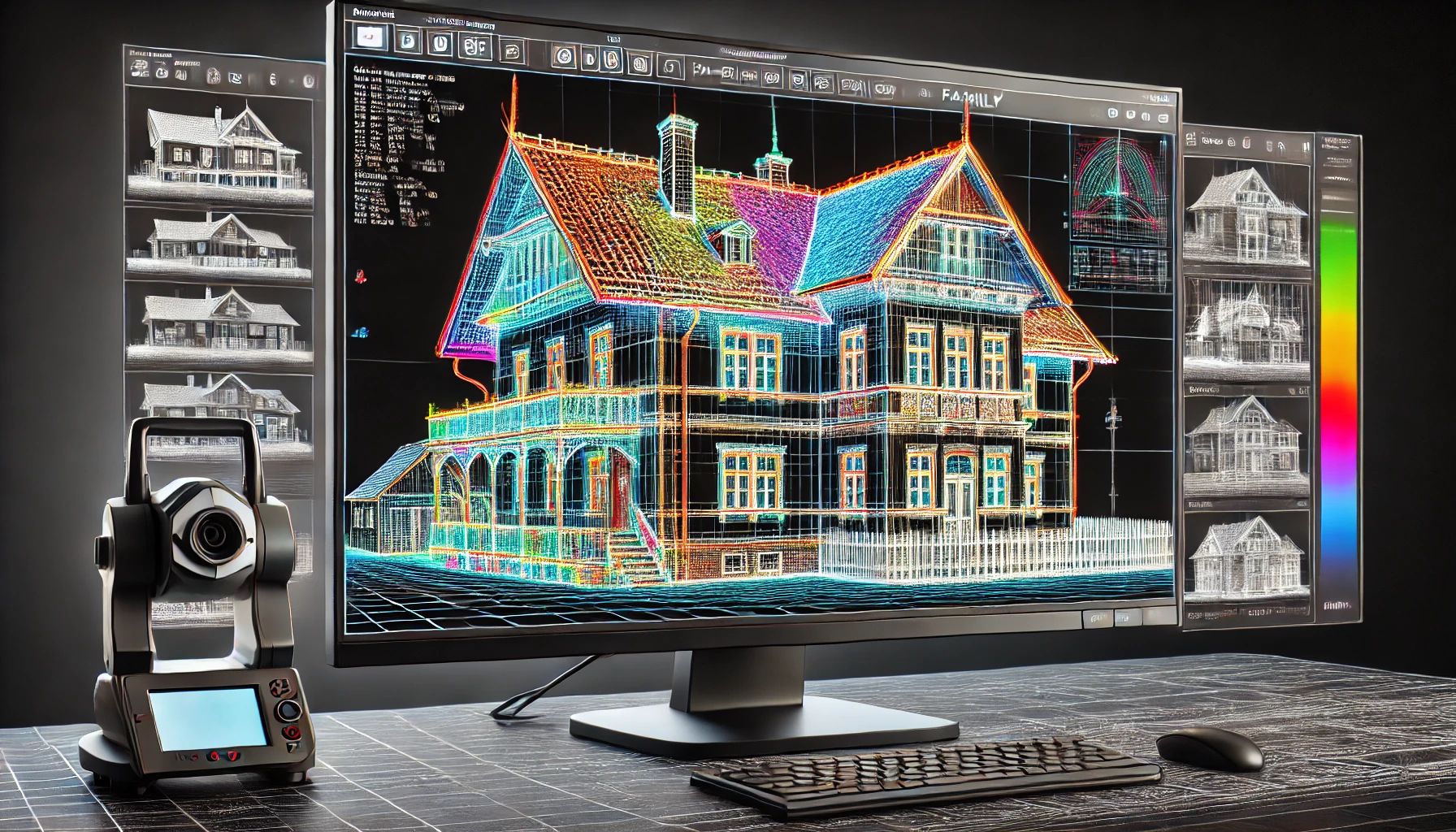 Prostorový 3D scan stavby